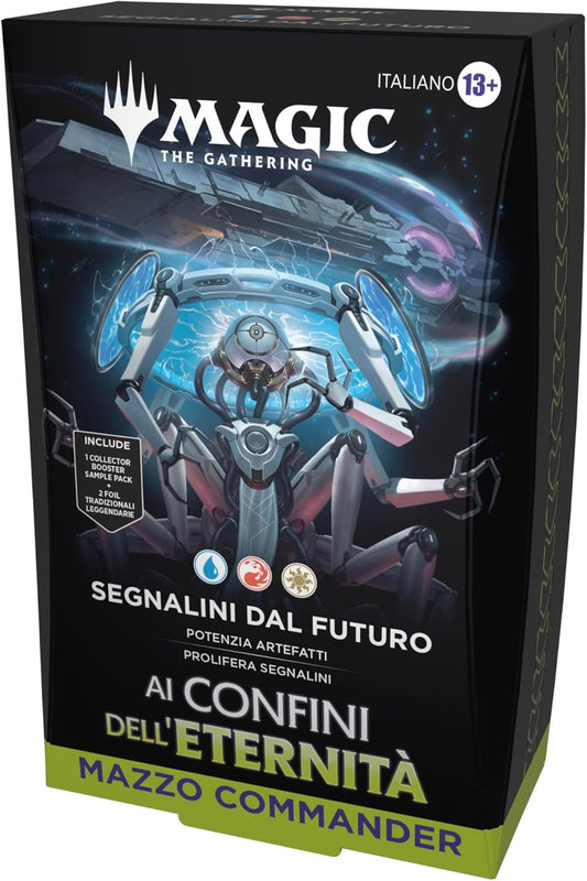 Mazzo Commander di Magic: The Gathering - Ai Confini dell'Eternità - Segnalini dal Futuro (mazzo da 100 carte, Collector Booster Sample Pack da 2 carte + accessori) (Versione Italiana)