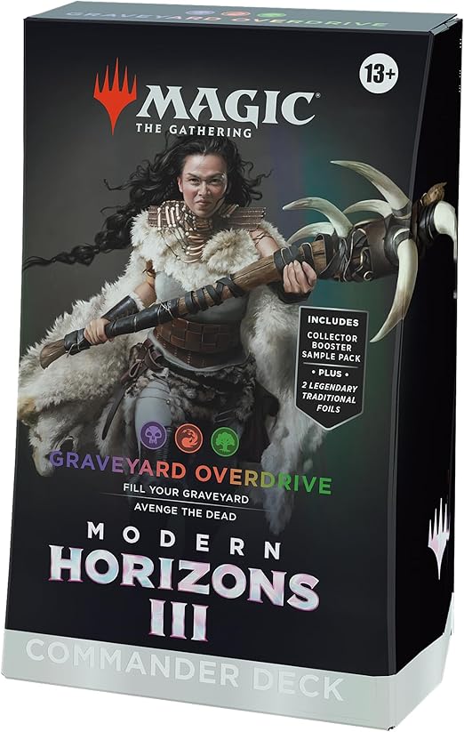 Mazzo Commander di Magic: The Gathering Orizzonti di Modern 3 - Graveyard Overdrive (mazzo da 100, Collector Booster Sample Pack da 2 carte e accessori) (English Version)