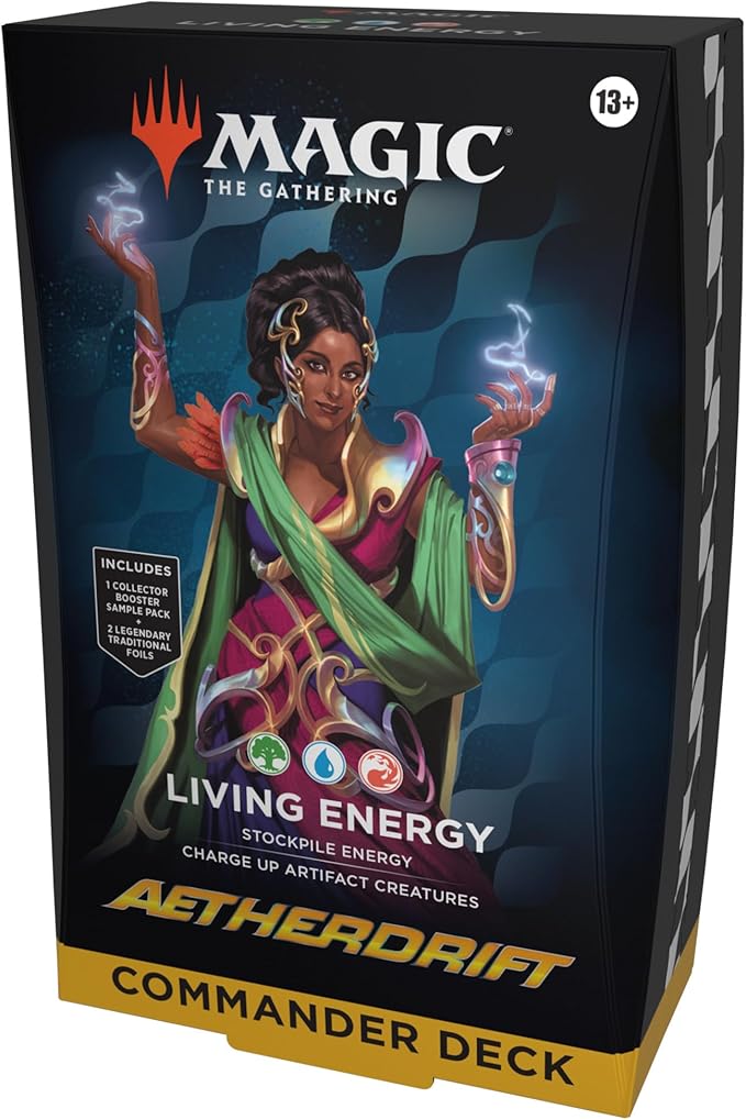 Magic: The Gathering- Mazzo Commander di Aetherdrift-Energia Vivente (Versione Inglese), Colore Green/Blue/Red