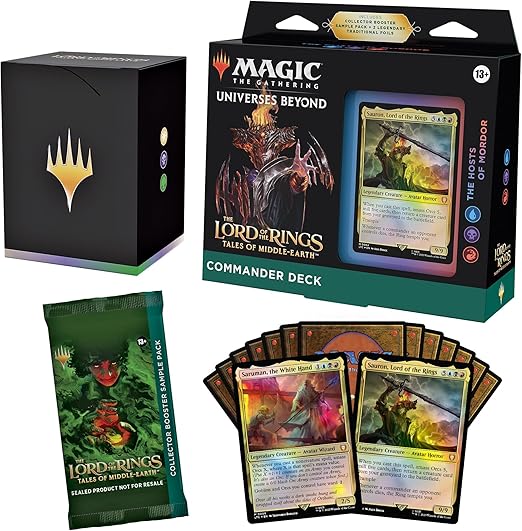 Magic: The Gathering The Lord of the Rings: Tales of Middle-earth Commander Deck - The Hosts of Mordor (100-Card Deck, 2-Card Collector Booster Sample Pack + Accessories) (Versione Inglese)