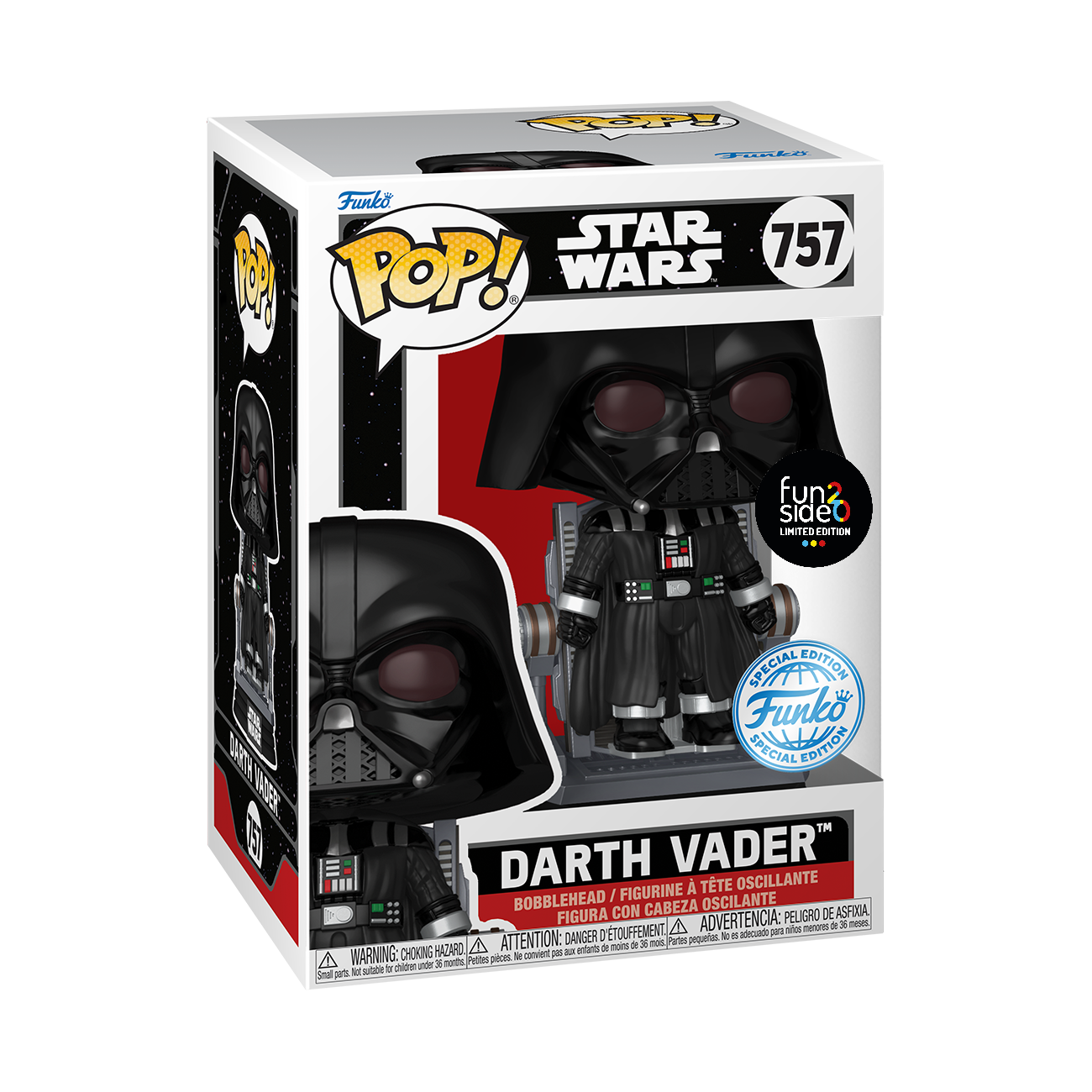 STAR WARS: POP FUNKO VINYL FIGURE 757 DARTH VADER REBUILD 9CM FUNSIDE 20 EXCL