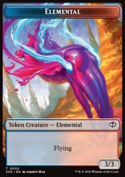 Elemental Token (UR 3/3) // Fracture Token (GU 0/0) (V.2) - Secrets of Strixhaven: Tokens (Token) [TSOS-T 2/4]