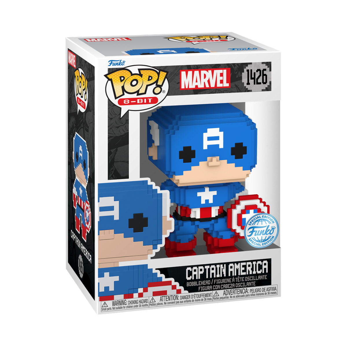 MARVEL: 8-BIT - POP FUNKO VINYL FIGURE 1426 CAPTAIN AMERICA 9CM