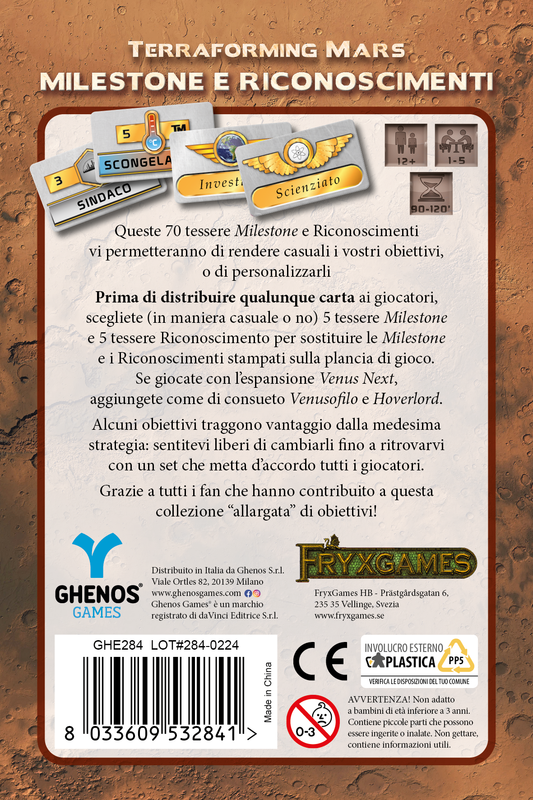 TERRAFORMING MARS - MILESTONE E RICONOSCIMENTI