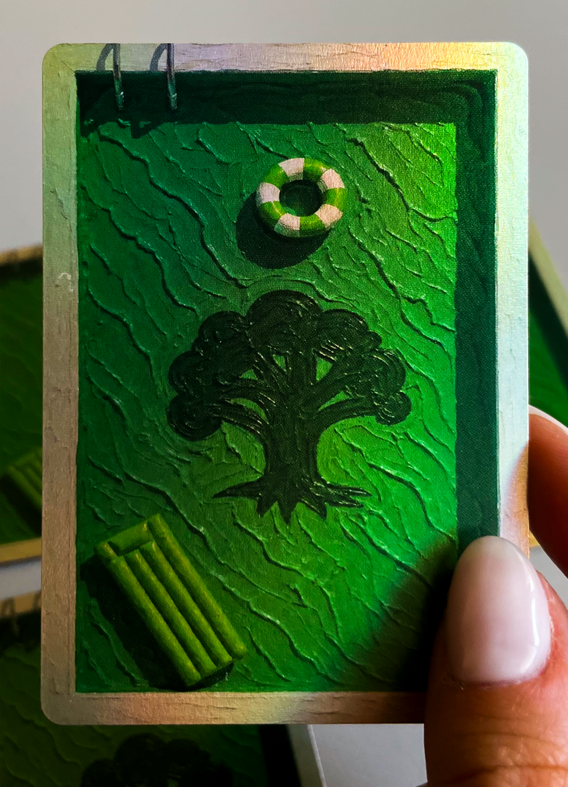 GREEN FOREST TOKEN_MANA IN POOL FOIL - Token Mana in pool Verde Foresta