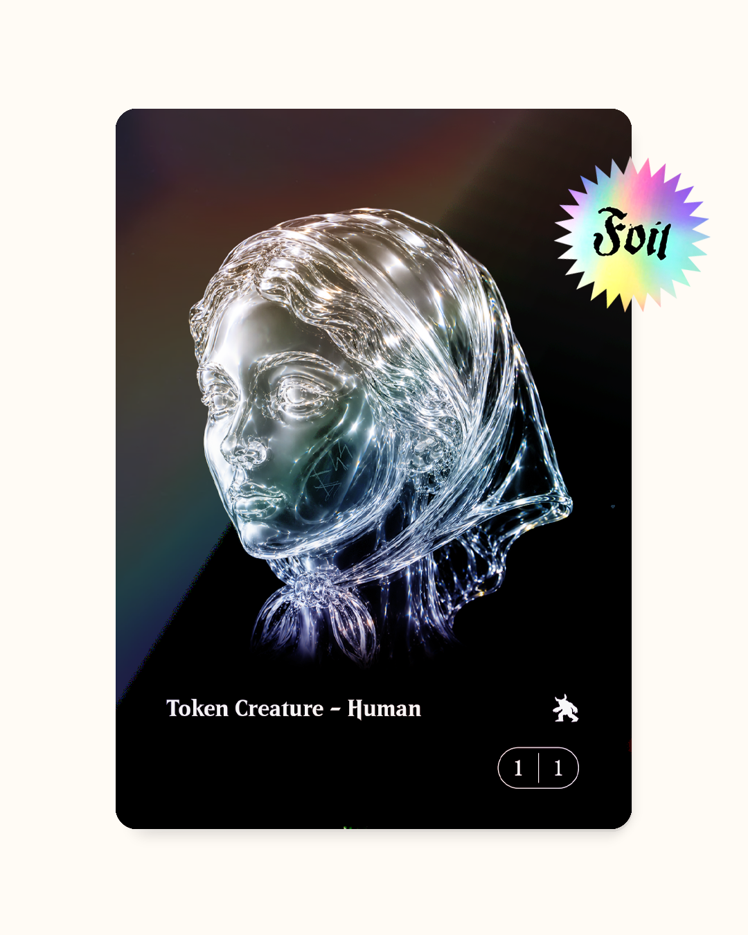 HUMAN TOKEN_BLACK S FOIL - Token Umano