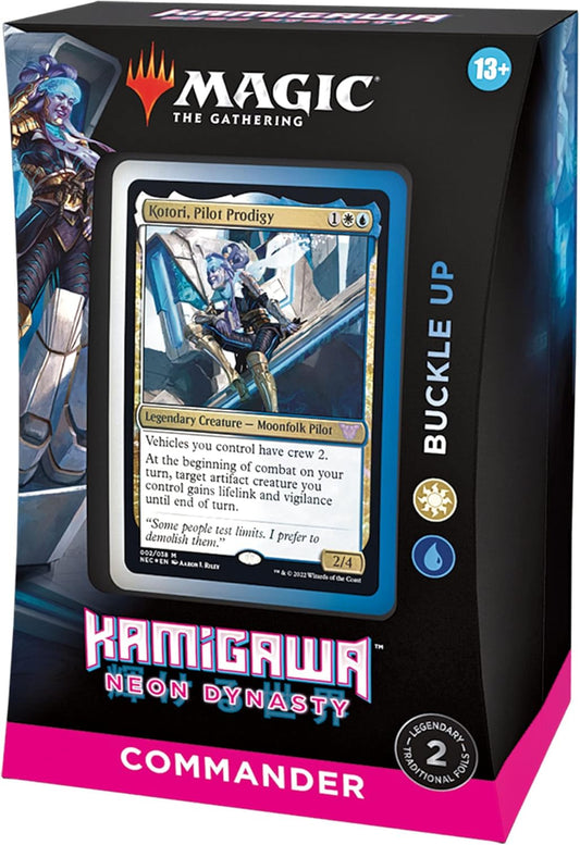 Magic: The Gathering Kamigawa: Neon Dynasty Commander Deck Buckle Up (White-Blue)