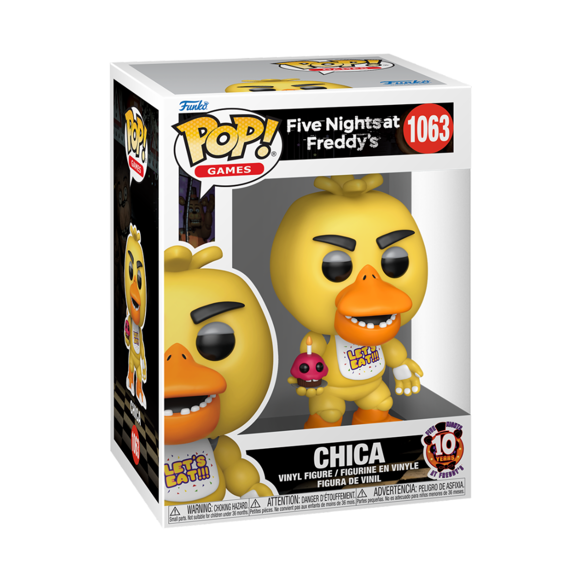 FIVE NIGHTS AT FREDDY'S: 10TH ANNIVERSARY - POP FUNKO VINYL FIGURE 1063 CHICA 9CM