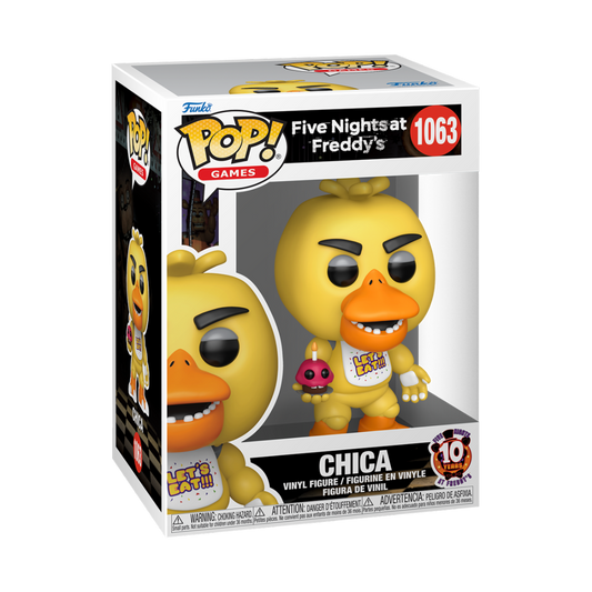 FIVE NIGHTS AT FREDDY'S: 10TH ANNIVERSARY - POP FUNKO VINYL FIGURE 1063 CHICA 9CM