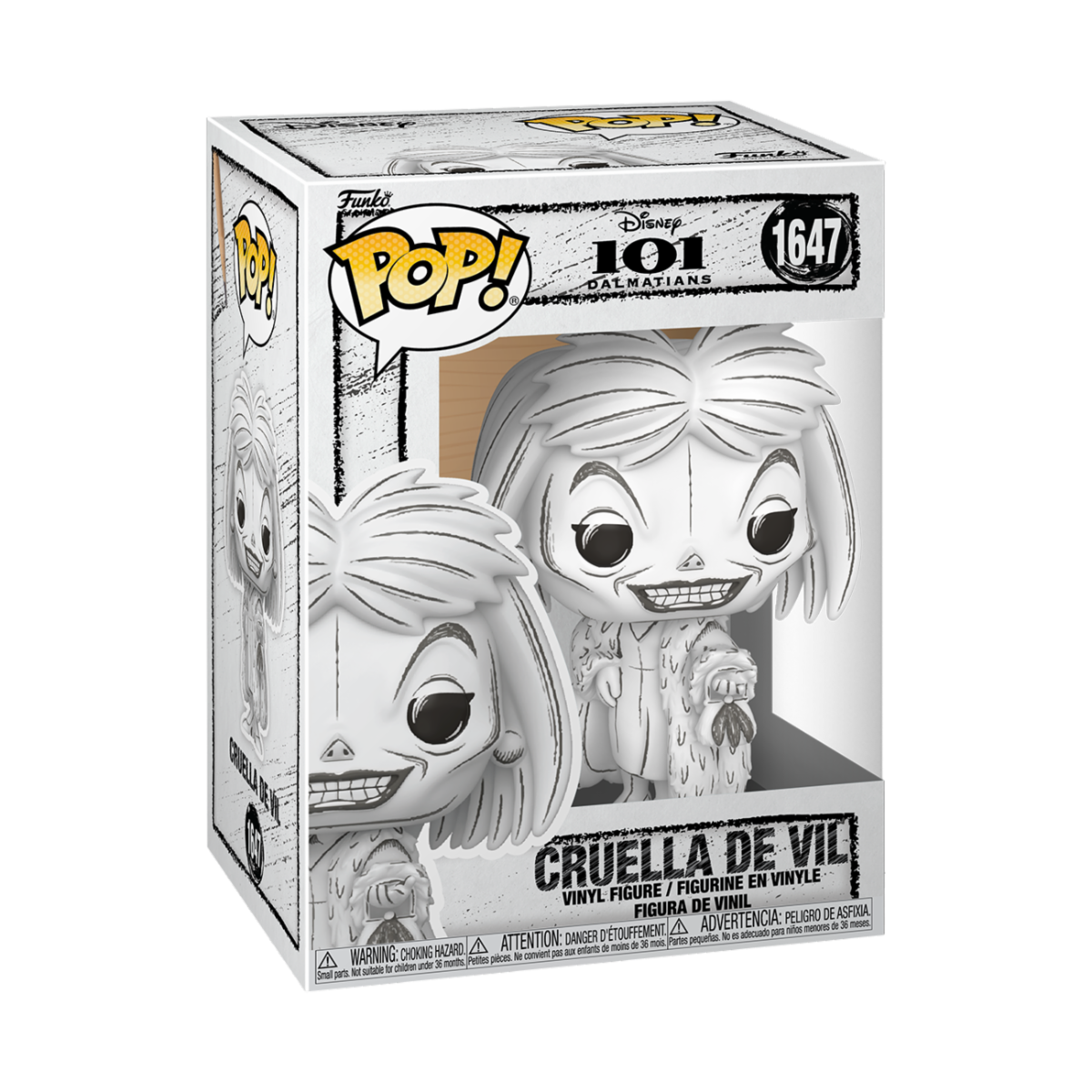 DISNEY - POP FUNKO VINYL FIGURE 1647 CRUELLA DE VIL (SKETCHED) 9CM - 0