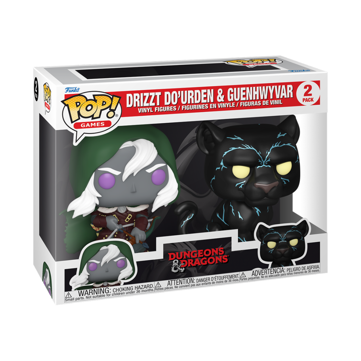 DUNGEONS & DRAGONS - POP FUNKO VINYL FIGURE 2-PACK DRIZZT & GUENHWYVAR 9CM