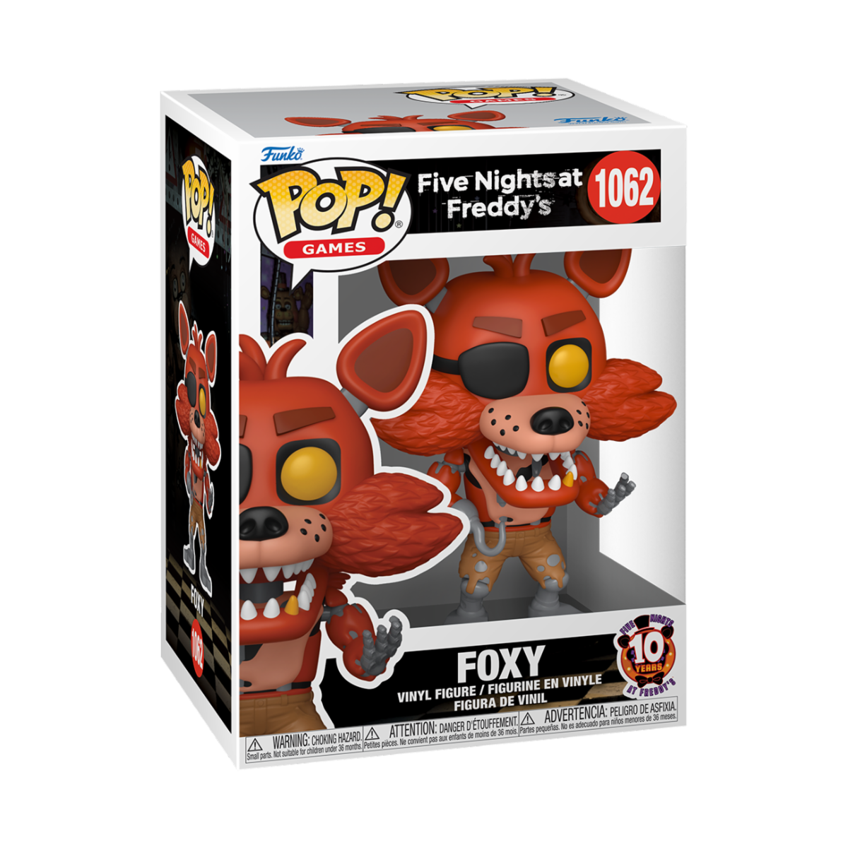 FIVE NIGHTS AT FREDDY'S: 10TH ANNIVERSARY - POP FUNKO VINYL FIGURE 1062 FOXY 9CM