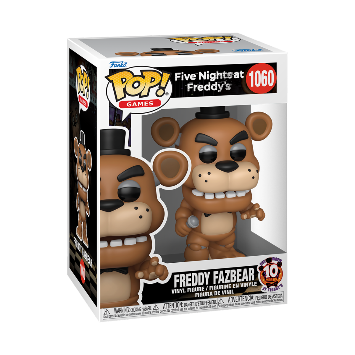 FIVE NIGHTS AT FREDDY'S: 10TH ANNIVERSARY - POP FUNKO VINYL FIGURE 1060 FREDDY FAZBEAR 9CM
