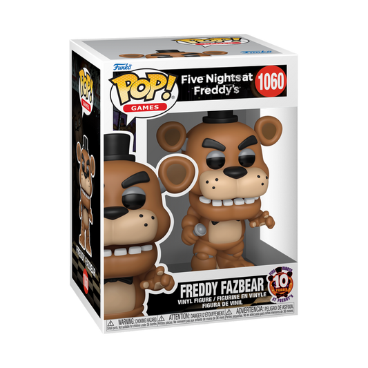 FIVE NIGHTS AT FREDDY'S: 10TH ANNIVERSARY - POP FUNKO VINYL FIGURE 1060 FREDDY FAZBEAR 9CM