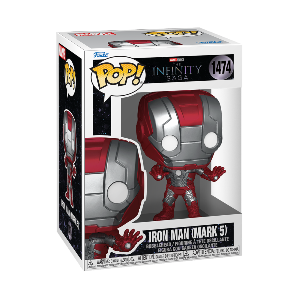 MARVEL: IRON MAN 2 - POP FUNKO VINYL FIGURE 1474 IRON MAN (MARK 5) 9CM