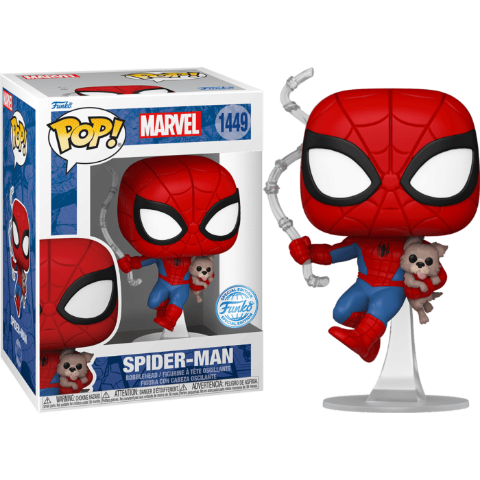 MARVEL: SPIDER-MAN - POP FUNKO VINYL FIGURE - 1449 SPIDEY W/SANDWICH THE DOG 9CM EXCL